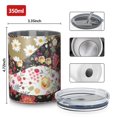 thumbnail image 4 of 12oz Coffee Tumblers Pioneer Flower Floral Print Pattern Stainless Steel Vacuum Insulated Travel Tumbler Coffee Cups Mug with Lid and Straw with Cleaning Brush for Cold & Hot Drinks, 4 of 5