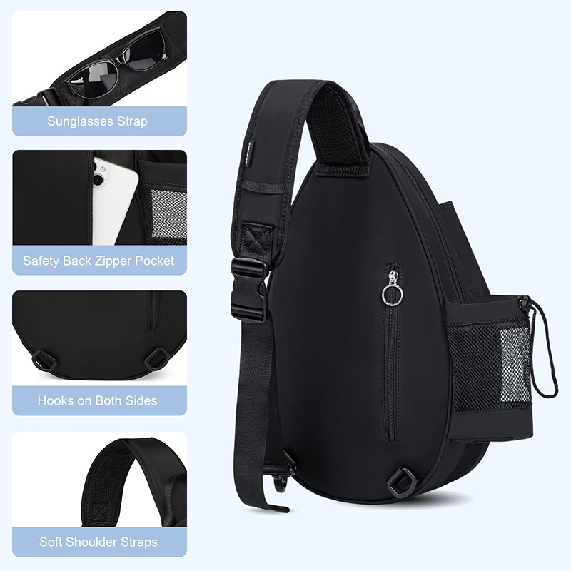 Tennis Bag, Quilted Tennis Backpack Holds 2 Rackets, Waterproof Crossbody Sling Pickleball Bags For Women, Men And Youth