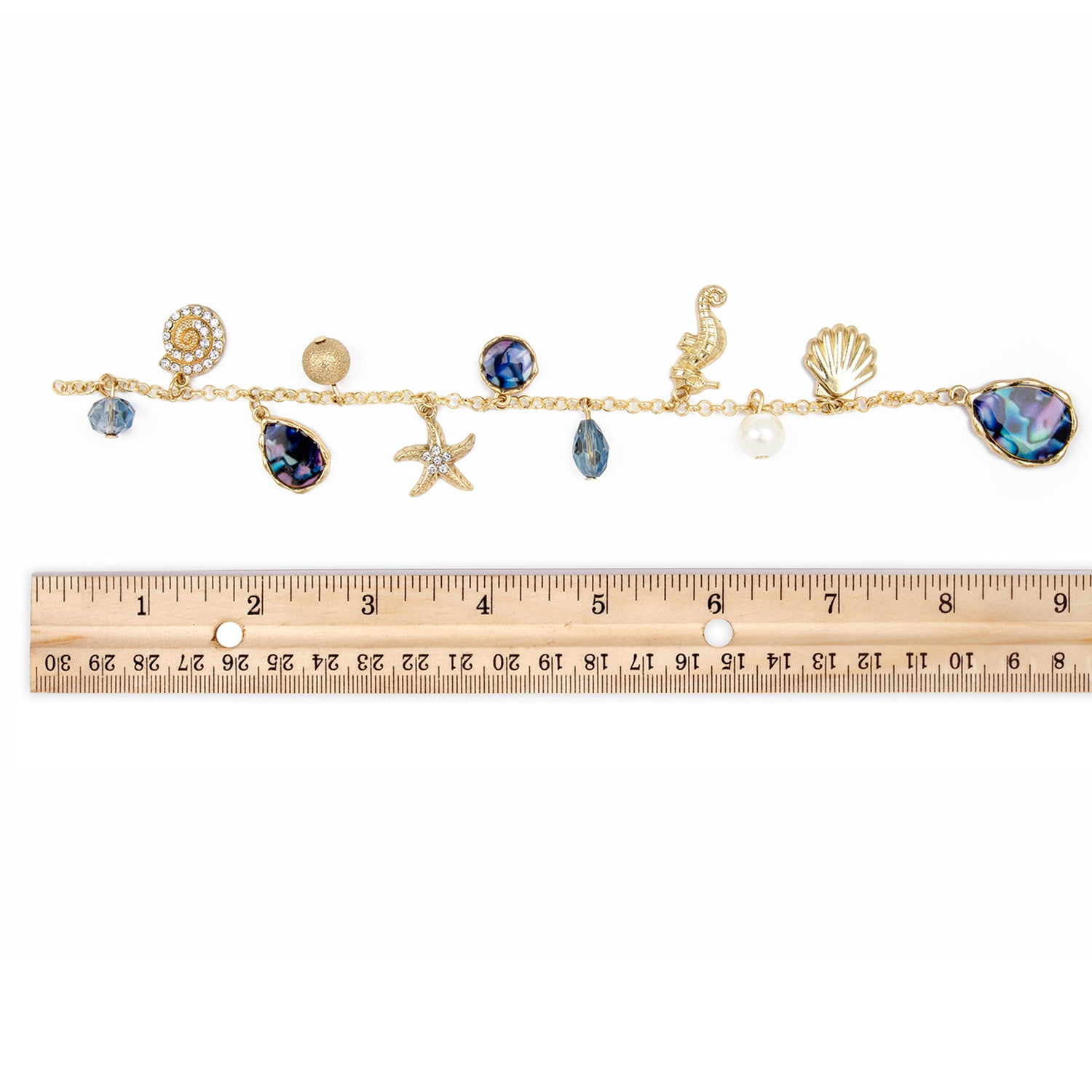 Cousin DIY Gold Sea Charms Strand with 8 Charms, 8.25 in, Unisex, Adult, Model 65027111