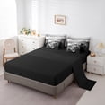 thumbnail image 5 of jejeloiu Tropical Botanical Pine 7 Pieces Bedding Comforter Set,Natural Landscape Mountain Full Bedding Set,Gray Black Fitted Sheet Flat Sheet For Adults,Luxury Bedroom Decor Reversible, 5 of 8