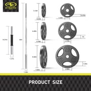 Athletic Works 100LB Black Cast Iron Standard Weight Plate Sets, Used as Both Dumbbell and Barbell,1-inch Holes Fit Standard Sized Bar