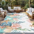 thumbnail image 2 of Marine Life Outdoor Rug for Patio/Deck/Porch, Non-Slip Large Area Rug 5 x 7 Ft, Nautical Underwater Coral Shell Starfish Watercolor Indoor Outdoor Rugs Washable Area Rugs, Camping Rug Carpet Runner, 2 of 8