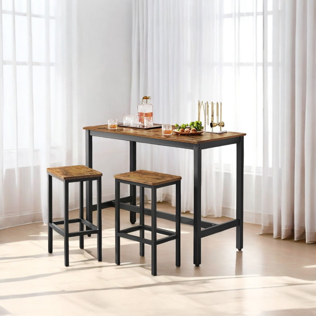直接取引 VASAGLE Industrial Bar Table Set Amazon.com: VASAGLE Bar Table and 2 Bar Stools Industrial