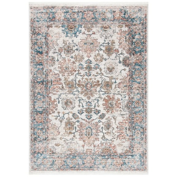 SAFAVIEH Shivan Zeke Oriental Distressed Area Rug, Grey/Blue, 5'3" x 7'6"