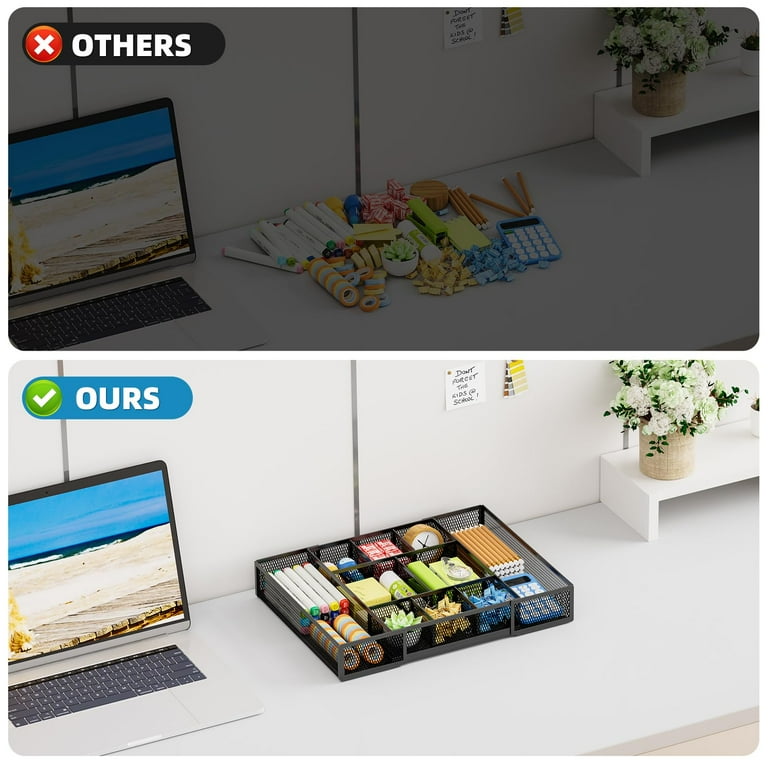 Expandable Desk Drawer Organizer with 10 Adjustable Compartments photo 8