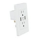 thumbnail image 3 of Cargador USB de pared blanco 2 puertos USB 5 V 2100 mA 2 enchufes de EE. UU. Tomas de pared USB de CA de 110 a 220 V para sala de estar, 3 of 10