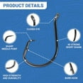 thumbnail image 5 of UMT - 100 Pack Inline Fishing Circle Hooks Sizes 4/0 6/0 8/0 Black Nickel High Carbon Steel Superior Terminal Tackle Saltwater and Freshwater, 5 of 7