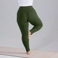 thumbnail image 5 of Yoga Leggings for Women Plus Size High Waisted Booty Lift Skinny 7/8 Length Pants Tummy Control Compression Maternity Leggings Army Green 2XL, 5 of 5