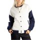 thumbnail image 1 of Jess por Meiko Chaqueta de Mujer Bloque de Color de Mangas Largas con Botones a Presión Chaqueta Clásica de Varsity L Beige, 1 of 5