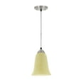 thumbnail image 2 of Aspen Creative 61105 Adjustable One-Light Mini Pendant Ceiling Light, Transitional Design in Satin Nickel Finish with Beige Art Glass Shade, 6" Wide, 2 of 6