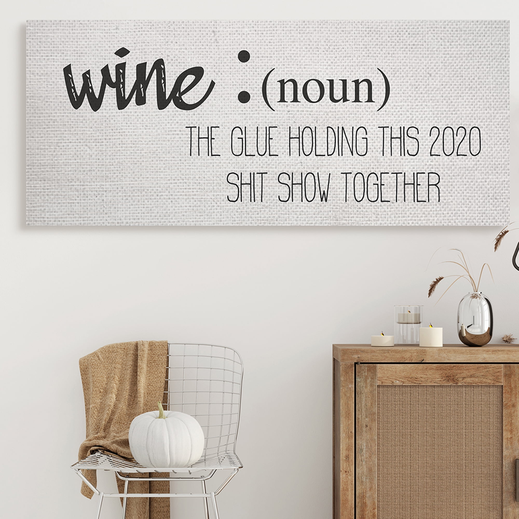 Stupell Industries Wine Definition Funny 2020 Drinking Humor Inspirational Painting Gallery Wrapped Canvas Art Print Wall Art, 20 x 48