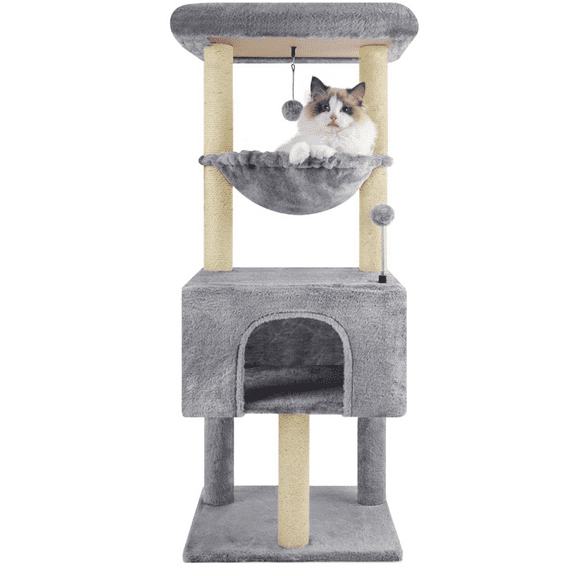 Fashion Design 43.3" Cat Trees with Cat Houses,Grey