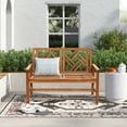 thumbnail image 3 of LuxenHome Carmel Solid Wood Outdoor Loveseat Park Bench, 3 of 6