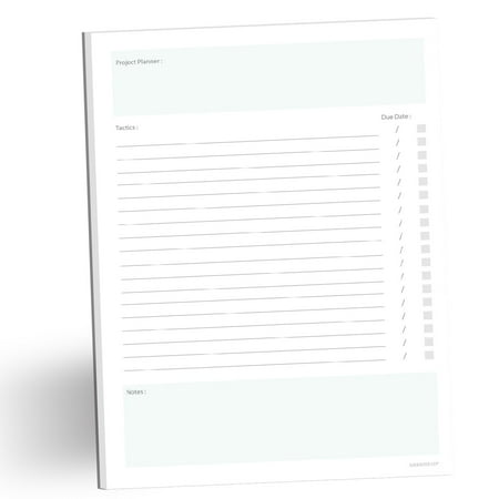 UPC: 0893032002452 | Kahootie Co. Kahootie Co Project Planner Notepad 8.5   x 11   50 sheets per pad (PPOL)