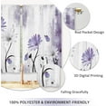 thumbnail image 4 of Rustic Farmhouse Purple Daisy Kitchen Curtains Watercolor Floral Flower Small Short Cafe Window Curtains Butterfly Country Bathroom Drapes Treatment Tier Curtains 2 Panels (27.5x39 Inch), 4 of 6