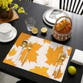 thumbnail image 4 of Décoration Rustique Feuille d'Érable Jaune Sets de Table 4 Pcs Action de Grâce Récolte Automne Durable Lin Sets de Table 12 X 18 Pouces Modes de Vacances pour Table à Manger Cuisine, 4 of 5