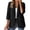 Black, variant on Women's Solid Color Single Button Blazer with Pockets, 3/4 Sleeve Casual Lightweight Jacket, Office or Daily Summer Wear Beige XXL