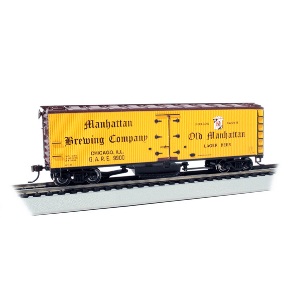 Bachmann Trains HO Scale Manhattan Brewing Track Cleaning Wood Side Reefer