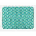 thumbnail image 1 of Fleur de Lis Bath Mat, Classic Fleur de Lis Motif with Victorian Rococo Style Effects, Plush Bathroom Decor Mat with Non Slip Backing, 29.5" X 17.5", Turquoise and Beige, by Ambesonne, 1 of 2
