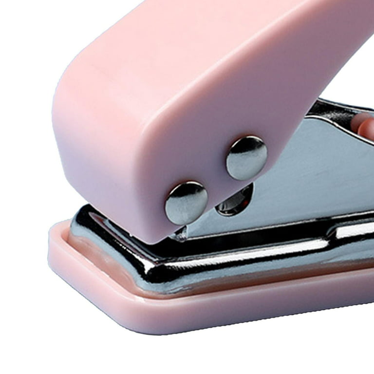 Hole Puncher Manual Plastic Sleeve Round Hole Small Hole Puncher Manual A4  Paper File Loose-leaf Puncher1pcs-pink X1