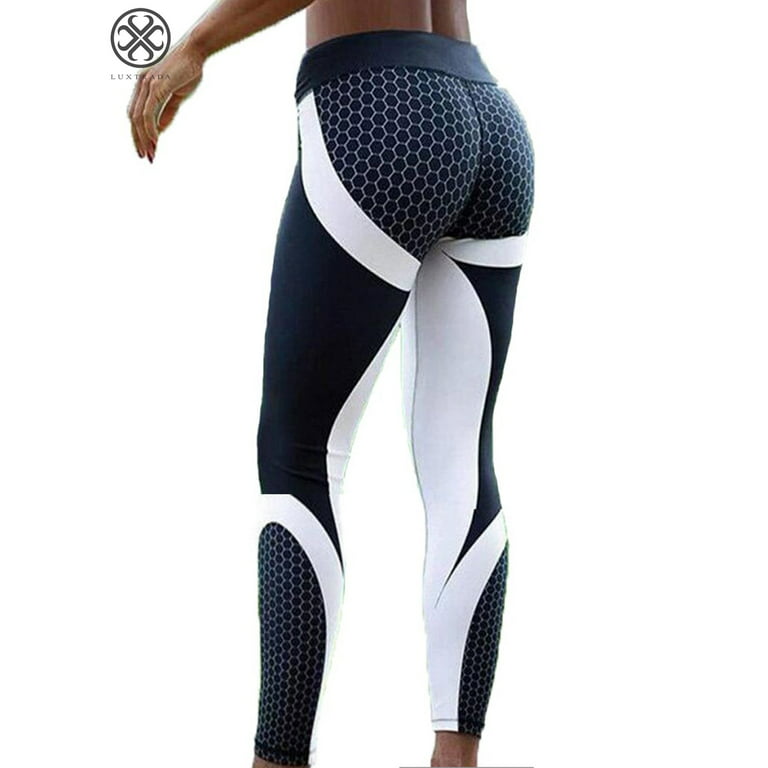Luxtrada Women Sport Compression Fitness Leggings Running Yoga Jogging Gym  Pants High Waist Pants Exercise Workout Stretch Trousers (Size,M) 