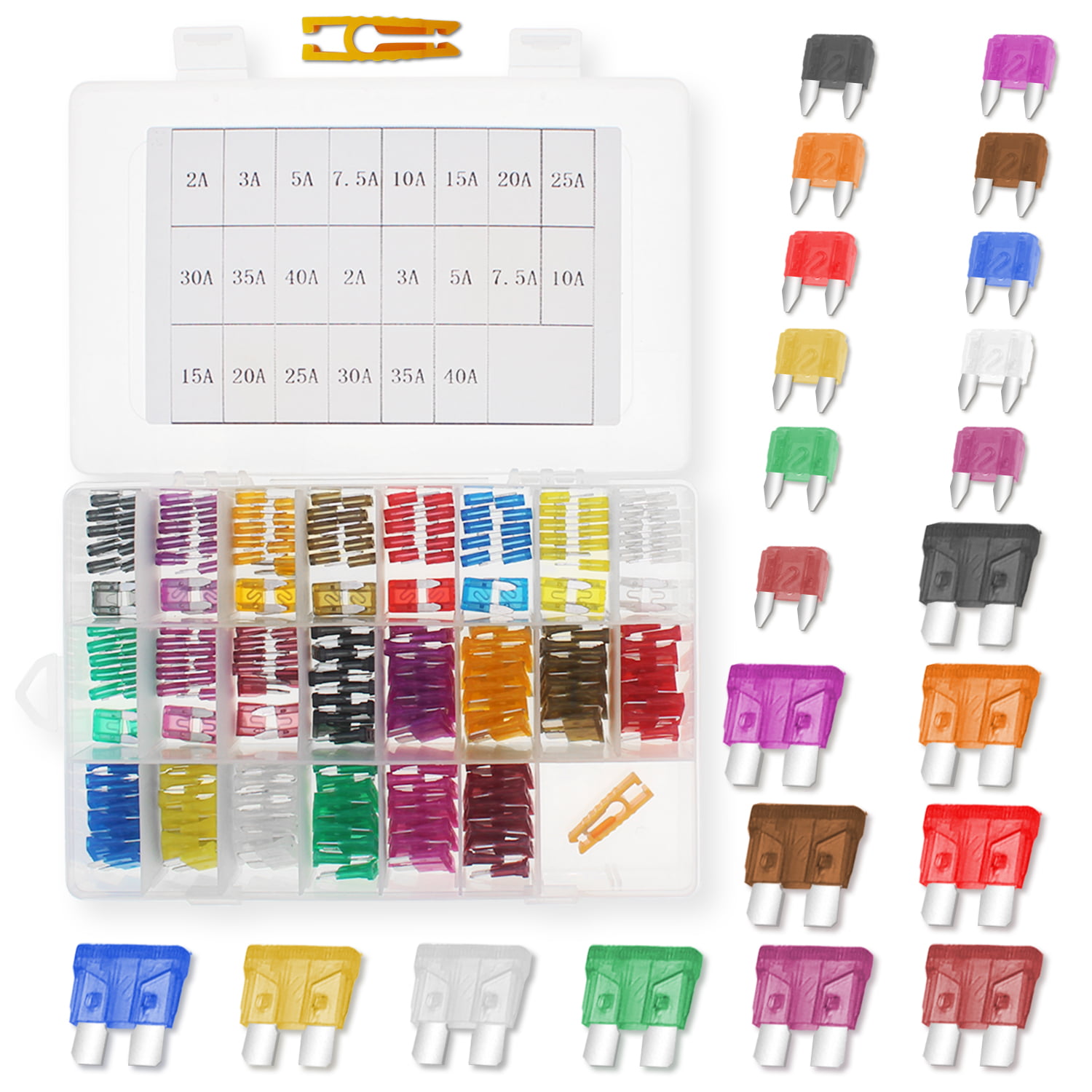 35x Auto Car Micro II 2 Blade Fuse Kit Assortment for Ford Dodge Fuses 5-30A Kit 