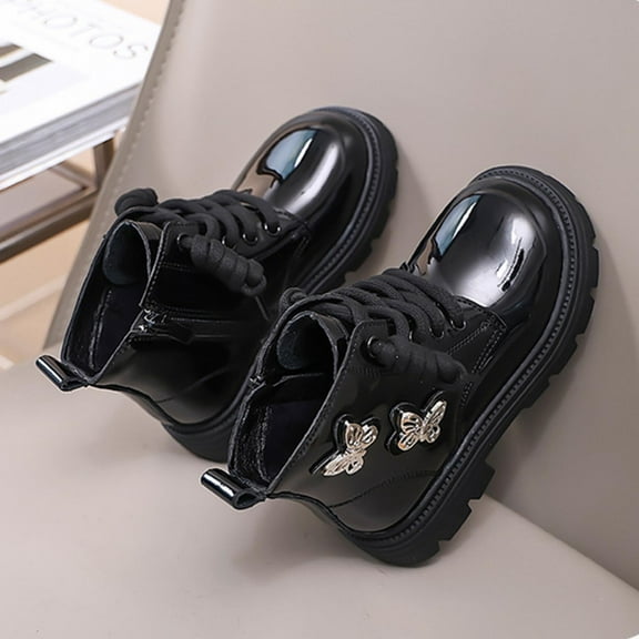 Piuwrlz Children's Boots Girls Winter Shoes Black Size 27