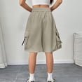thumbnail image 7 of LWavelet Women's Side Drawstring Cargo Shorts Loose Fit Casual Summer Shorts for Outdoor Daily Khaki XL, 7 of 7