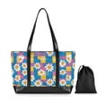 thumbnail image 7 of FORMRS Laptop Tote Bag for Women with 15.6" Computer Compartments Handbag, Blue Checkered Daisy, 7 of 7