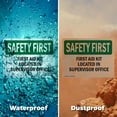 thumbnail image 6 of (2 Pack) First Aid Kit Located In Supervisor Office OSHA Safety First Sign 14 Inch X 10 Inch Indoor / Outdoor Rust-Free Aluminum Metal Signs for Workplace, Workshop, and Construction Site, 6 of 8