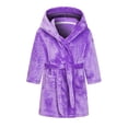 thumbnail image 1 of Peignoir pour Garçons et Filles, Bébé, à Capuche, Col en V, Couleur Unie, 2-12 Ans, Décontracté, Pyjama, Robe de Nuit, 1 of 5