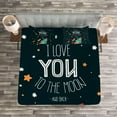 thumbnail image 3 of Ambesonne I Love You Quilted Bedspread Set 3 Pcs, Rocket Cosmic Love, King Size, Multicolor, 3 of 3