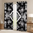 thumbnail image 2 of Homewish Vintage Bohemian Aztec Curtains Pack of 2 (42x84 Each), Mid Century Fashion Curtains Blackout, Black White Triangle Bedroom Curtains, Black Out Curtains Decor, 2 of 6