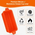 thumbnail image 5 of 2 PCS Blackstone Grease Cup Liners for Blackstone 36 28 22 17 Inch Griddle,Reusable Grease Catcher Cup Liner Grill Grease Tray,Durable Drip Pans Blackstone Griddle Accessories,Orange, 5 of 8