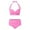 Pink, variant on Daznico Women's V Neck Ruched Bikini Set - High Waisted Two Piece Swimsuit, Padded Full Coverage Bathing Suit for Women,Size 2XL