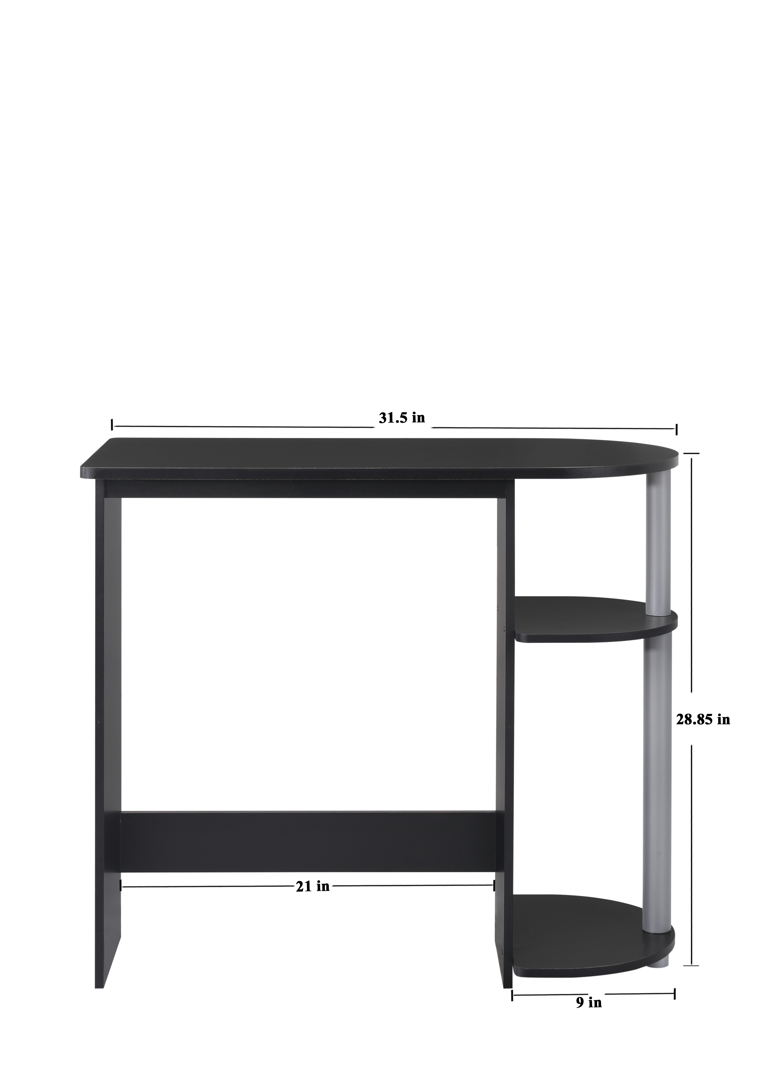 Mainstays Black Computer Desk with Built-in Shelves - image 3 of 6