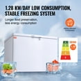 thumbnail image 3 of VEVOR Chest Freezer, 12.8 Cu.ft / 345 L Large Deep Freezer & 4 Removable Baskets, Freestanding Top Open Door Commercial Chest Freezers with Locking Lid, 7-Level Adjustable Temp, LED Lighting, 6 Wheels, 3 of 9