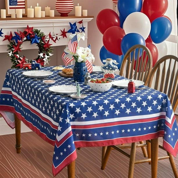 Camino de mesa del Día de la Independencia, mantel para fiesta del Día de la Independencia, apto para decoración navideña, mantel de cocina, mantel para sala de estar, mantel para gabinete de chimenea