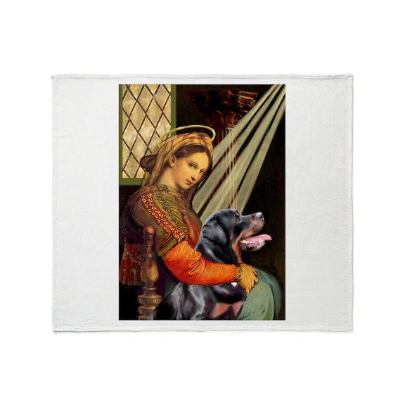 CafePress - Madonna/Rottweiler Throw Blanket - Soft Fleece Throw Blanket, 50"x60" for All Ages