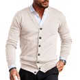 thumbnail image 1 of Mens Vintage Sweater Cardigan Casual Fit V Neck Knit With Cardigan Button Front, 1 of 8