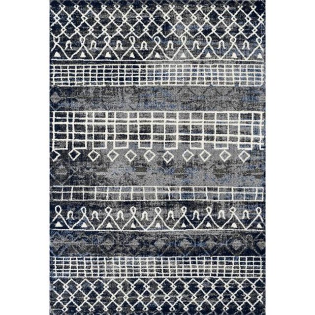 Amer Rug CAR30579 5 ft. x 7 ft. 9 in. Caribe 3 Power-Loomed Area Rug - Charcoal
