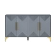 thumbnail image 6 of Grey Four-door Cabinet With Geometric Pattern - Functional And Stylish For Dining Room , Adjustable Shelves, Contemporary Look Modern Fits Living Spaces, 6 of 7
