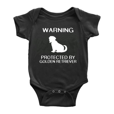 

Warning: Protected by A Golden Retriever Dog Funny Baby Rompers Infant Clothes (Black 6-12 Months)
