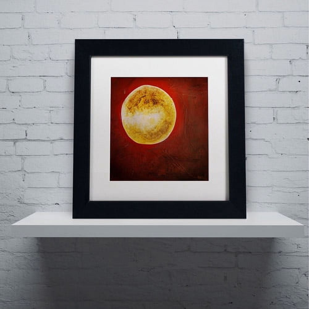 Trademark Fine Art "Moon on Red" Canvas Art by Nicole Dietz, White Matte, Black Frame