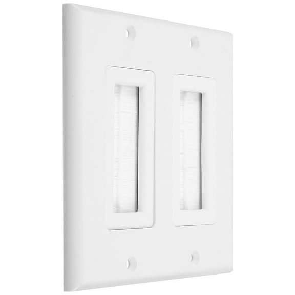 Socket Panel Receptacle Outlet Pass Through Wall Plate Tv Wall Outlet Brush Wall Plate Cord Hider for Wall Mount TV