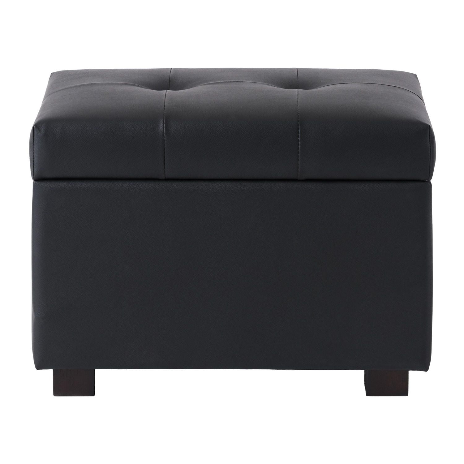 Petit pouf d'intérieur rectangulaire capitonné en similicuir avec rangement CorLiving Asha