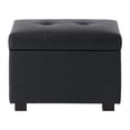 thumbnail image 4 of CorLiving Asha Small Faux Leather Tufted Upholstered Rectangular Indoor Ottoman with Storage, 4 of 9