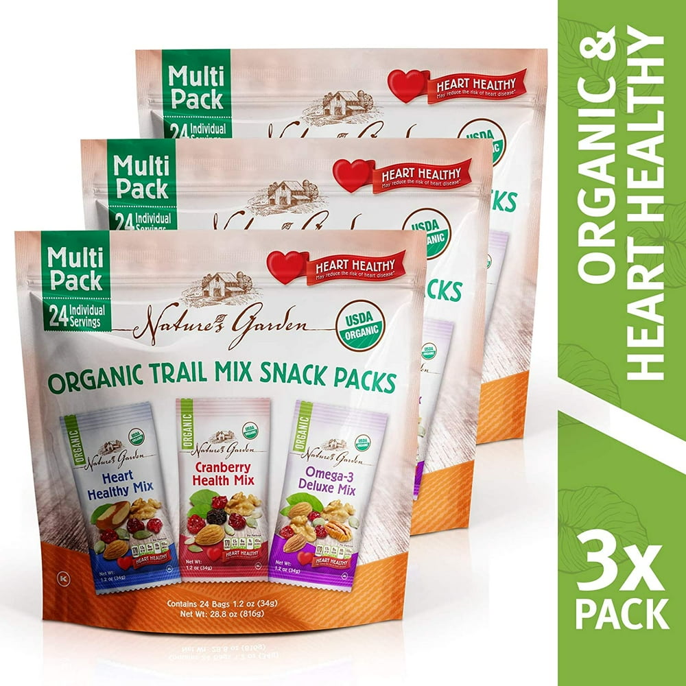 Natures Garden Organic Trail Mix Snack Packs, Multi Pack 28.8 oz 24