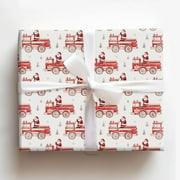 Santa Claus on Fire Truck Christmas Gift Wrapping Paper