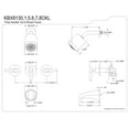thumbnail image 5 of Kingston Brass KBX8136CKL Kaiser Three-Handle Tub and Shower Faucet, Polished Nickel, 5 of 5